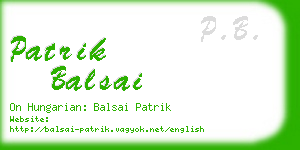 patrik balsai business card